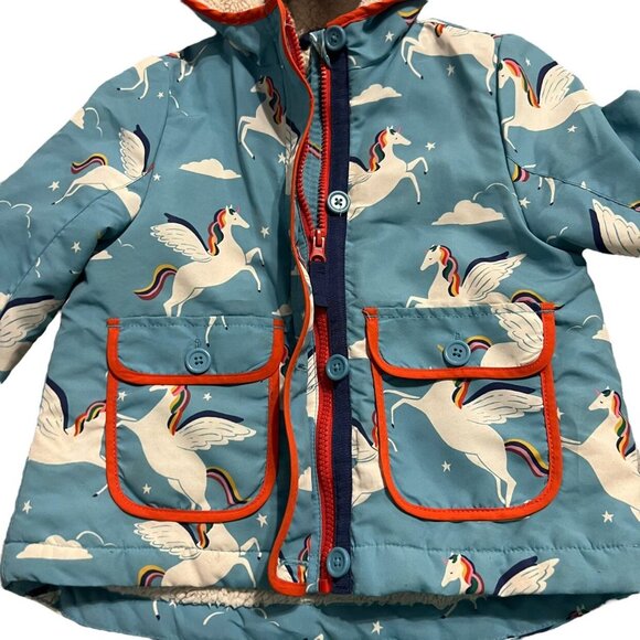 Mini Boden 2-3Y Sherpa Lined Pegasus Unicorn Anorak Jacket Coat - Picture 8 of 11